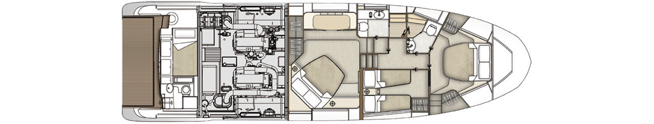 Azimut Flybridge 55 Lower Deck